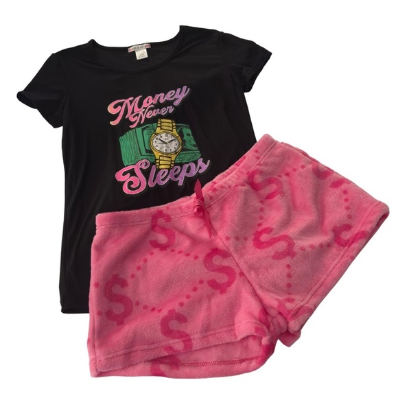em & alfie Tee and Pink Fleece Pajama Set​​ - Picture 2 of 9